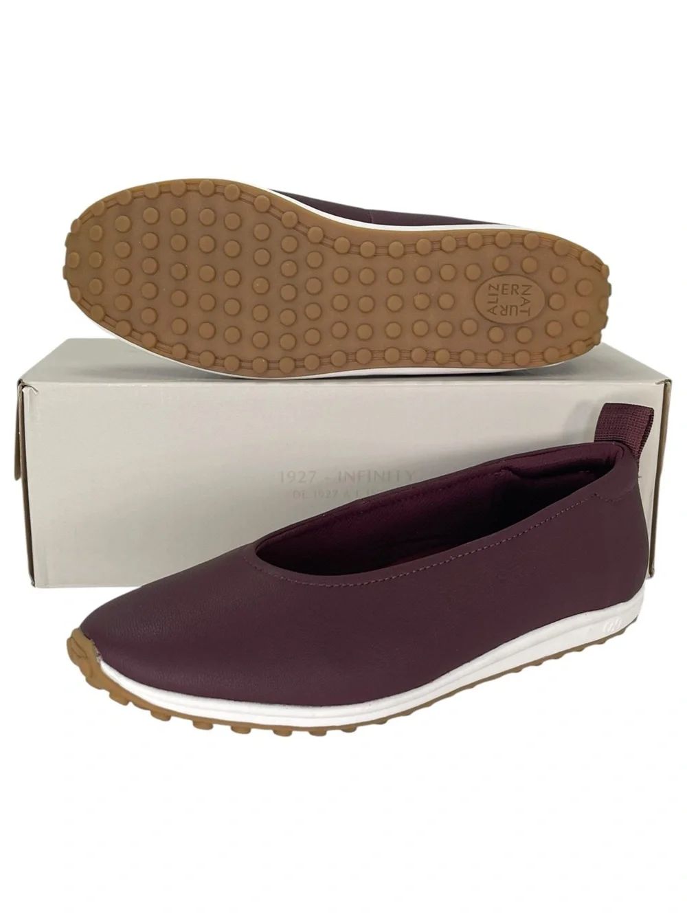 Naturalizer Carla Wine Leather Womens Loafers Size 7.5M